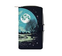ducanll Portafoglio da donna con scomparti multipli per carte di credito e scomparto per cellulare, Cielo notturno, 19.7cm length, 11cm width, 3.5cm thickness