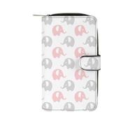 ducanll Portafoglio da donna con scomparti multipli per carte di credito e scomparto per cellulare, Cartoon Cute Elephant, 19.7cm length, 11cm width, 3.5cm thickness