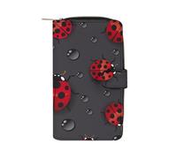ducanll Portafoglio da donna con scomparti multipli per carte di credito e scomparto per cellulare, Coccinella sette stelle, 19.7cm length, 11cm width, 3.5cm thickness