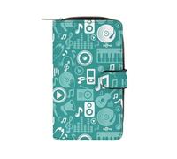 ducanll Portafoglio da donna con scomparti multipli per carte di credito e scomparto per cellulare, Fan della musica, 19.7cm length, 11cm width, 3.5cm thickness