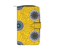 ducanll Portafoglio da donna con scomparti multipli per carte di credito e scomparto per cellulare, Fiore giallo., 19.7cm length, 11cm width, 3.5cm thickness