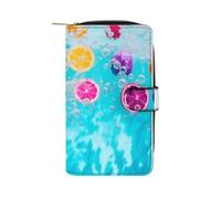 ducanll Portafoglio da donna con scomparti multipli per carte di credito e scomparto per cellulare, Limone Colorato, 19.7cm length, 11cm width, 3.5cm thickness