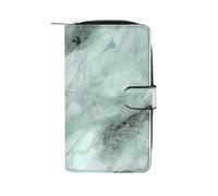 ducanll Portafoglio da donna con scomparti multipli per carte di credito e scomparto per cellulare, Modello solido strutturato verde menta, 19.7cm length, 11cm width, 3.5cm thickness