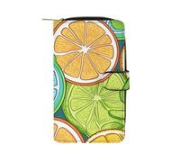 ducanll Portafoglio da donna con scomparti multipli per carte di credito e scomparto per cellulare, Multicolore Limone, 19.7cm length, 11cm width, 3.5cm thickness