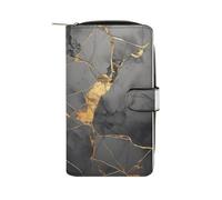 ducanll Portafoglio da donna con scomparti multipli per carte di credito e scomparto per cellulare, Motivo ambra incrinata in marmo, 19.7cm length, 11cm width, 3.5cm thickness