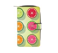 ducanll Portafoglio da donna con scomparti multipli per carte di credito e scomparto per cellulare, Modello senza cuciture limone, 19.7cm length, 11cm width, 3.5cm thickness