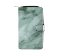 ducanll Portafoglio da donna con scomparti multipli per carte di credito e scomparto per cellulare, Motivo Marmo Verde Menta, 19.7cm length, 11cm width, 3.5cm thickness
