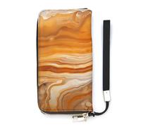 ducanll Portafoglio da donna con scomparti multipli per carte di credito e scomparto per cellulare, Motivo ambra, 20cm length, 10.5cm width, 2.1cm thickness