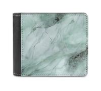 ducanll Portafoglio da uomo in pelle verde | blocco RFID | Bifold | verde menta strutturato solido modello portafoglio sottile da uomo con 8 porta carte di credito |regalo di compleanno del marito,