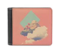 ducanll Portafoglio sottile da uomo, con blocco RFID, in pelle, regalo di compleanno per uomo, Isola, 11.7x9.5cm, Isola