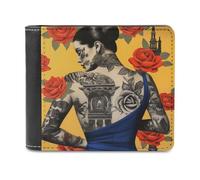 ducanll Portafoglio sottile da uomo, con blocco RFID, in pelle, regalo di compleanno per uomo, La schiena della donna, 11.7x9.5cm, La schiena della donna