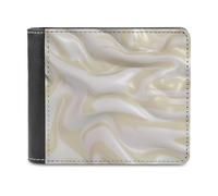 ducanll Portafoglio sottile da uomo, con blocco RFID, in pelle, regalo di compleanno per uomo, Modello tinta unita piegato color latte, 11.7x9.5cm, Modello tinta unita piegato color latte