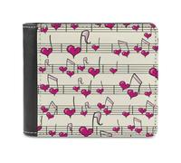 ducanll Portafoglio sottile da uomo, con blocco RFID, in pelle, regalo di compleanno per uomo, Motivo note d'amore, 11.7x9.5cm, Motivo note d'amore