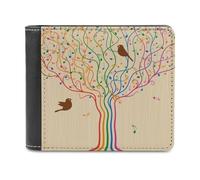 ducanll Portafoglio sottile da uomo, con blocco RFID, in pelle, regalo di compleanno per uomo, Nota allodola, 11.7x9.5cm, Nota allodola