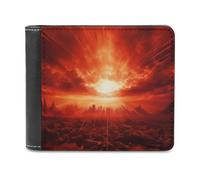 ducanll Portafoglio sottile da uomo, con blocco RFID, in pelle, regalo di compleanno per uomo, Ray Sun, 11.7x9.5cm, Ray Sun