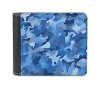 ducanll Portafoglio sottile da uomo, con blocco RFID, in pelle, regalo di compleanno per uomo, Strisce mimetiche tinta unita, 11.7x9.5cm, Strisce mimetiche tinta unita