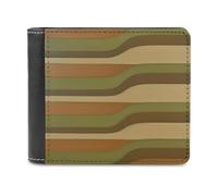 ducanll Portafoglio sottile da uomo, con blocco RFID, in pelle, regalo di compleanno per uomo, Striscia chiara, 11.7x9.5cm, Striscia chiara
