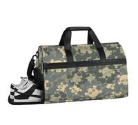 ducanll Sacca da palestra grigia da uomo, 43 l, grande borsone da viaggio, motivo teschio, borsa da viaggio con scomparto per scarpe, borsa da viaggio per oggetti personali, borsa da viaggio per donne