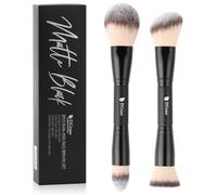 DUcare Foundation Pinsel - Pennello per Fondotinta Doppia Punta per Contouring e Bronzer, Pennello Trucco Autoabbronzante Doppia Punta per Sfumare Fondotinta, Correttore, Creme e Trucco