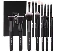 DUcare Pennelli per Trucco Professionale Set per Trucco Kit di Pennelli 15Pz per il trucco Fondotinta in polvere Definizione Sfumatura Nero
