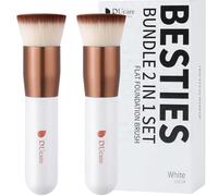 DUcare Pennello per fondotinta, 2 pezzi, pennello Kabuki autoabbronzante, sintetico, professionale, per miscelare liquidi, polvere minerale, lucidatura, punteggiatura, strumenti per il trucco