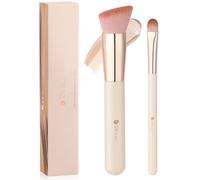 DUcare Pennello per fondotinta e pennello per correttore 2 pezzi Pennello Kabuki professionale a punta piatta per il viso Strumenti per il trucco in polvere minerale per miscelazione di