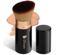 DUcare Pennello per fondotinta: telescopico con coperchio, Kabuki, bronzante, da viaggio per make-up adatto per fondotinta, fondotinta e polvere.