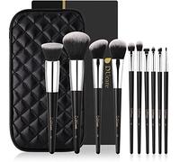 DUcare Set di 10 pennelli da trucco professionali con custodia regalo da donna Kabuki sintetico di alta qualità, pennello per sfumare viso, cipria, correttori, ombretti con borsa