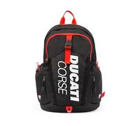 Ducati Corse - Zaino 26Lt Waterproof, Tasche Laterali, Zip Invisibile,Rivetti Logati. Tasca Porta Laptop E Frontale, Moschettone. Logo Tono Su Tono Stampa Effetto Glossy