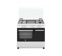 Ducati Cucina a Gas 4 Fuochi Forno Elettrico con Grill Larghezza x Profondit 90x60 cm con Coperchio colore Bianco - SD490WE