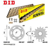 DUCATI MONSTER 600 1994-1994 catena corona pignone kit DID 520VX3 passo 520