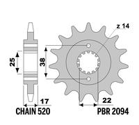 DUCATI MONSTER I.E. 900 2002-2002 pignone PBR passo 520 15 Denti