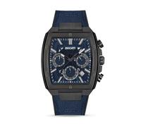 Ducati Orologio al Quarzo Uomo - Cronografo e Analogico, Cassa Rettangolare, Quadrante Semitrasparente, Stile Industriale, Sport Dress Hybrid Timepiece per Quotidiano e Casual, Nero - Cinturino in