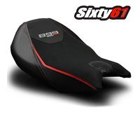 Ducati Panigale 899 Sedile Cover 2013-15 Veloce Luimoto Nero Red Tec-Grip Suede