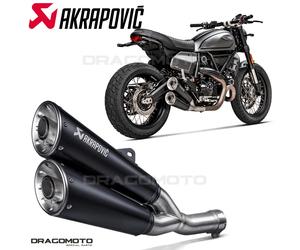 DUCATI SCRAMBLER 800 2022 Scarico AKRAPOVIC Titanio Nero RC S-D8SO6-ISSSBL