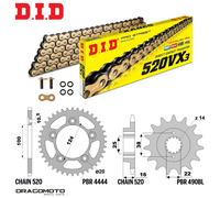 DUCATI SCRAMBLER SIXTY2 400 2016-2021 catena corona pignone kit DID 520VX3 pa...