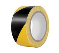 Duccinp Nastro adesivo di sicurezza, 50 mm x 33 m, impermeabile, autoadesivo, in PVC, per segnalazioni di avvertimento e indicazioni sul pavimento (giallo-nero)