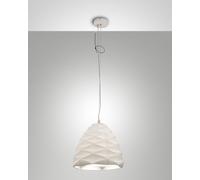 DUCHESSA SOSPENSIONE BIANCA D.30cm IN METALLO E CERAMICA 1 LUCE ATTACCO E27