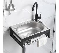 Duchunsheng Lavello da Cucina in Acciaio Inox A Parete Facile da Pulire, Lavandino da Esterno con Rubinetto E Tubo di Ingresso, Lavello A Una Vasca Lavello Commerciale Professionale per Giardino Bar