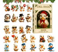 Duck - Acrylic Holiday Display, Cute 2D Figure Markers, 24 Day Festive Timer, Cheerful Christmas Tree Ornament Set, Fun Seasonal Activity Board | Living Room Office Bedroom Event
