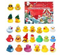 Duck Advent Christmas Calendar - 24 Days Advent Bath Toys Countdown Decor for Holiday Fun | Colorful Rubber Ducks with Festive Design, Kids Boys Girls Playtime Home Classroom School Vacation Party Fav