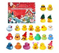 Duck Advents Christmas Calendar, 24 Days Countdown Bath Toys Set, Holiday Rubber Ducks Surprise Boxeses, Festive Animal Advents for Home Classroom, Desktop, Parti Decorations