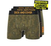 Duck And Cover Alizium Boxer Uomo In Cotone 3 Pezzi Verde, Nero
