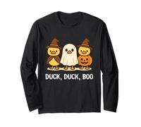 Duck Boo Funny Cute Spooky Halloween Men Women Kids Maglia a Manica