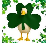 Duck Cloth - Polyester, 21.65x17.32in Duck Costume Shamrock Design | Reusable And Festive St. Patricks Day Porch Ducks Outfit, Decorative Costume For Gardens, Lawns, Patios, Farmhouse Decor, Parties