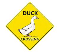 Duck Crossing Signs - Duck Crossing Sign Reflective Metal 20,3 x 20,3 cm Duck Pond Sign Farm Organic Country Petka segni e grafica adatto per interni ed esterni anatre cartello cortile garage grotta