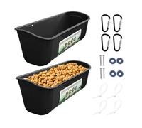 Duck Feeder Trough Clips Feed Container - Trough Feed Waterers for Poultry | Feed Trough Waterers for Livestock Poultry Chicken Duck | Turkey Goose Quail Pheasant Pigeon Guinea Fowl Rooster Farm Coop