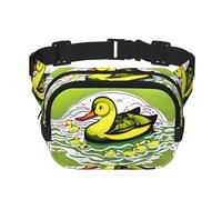 Duck Flock game Pattern trendy trendy marsupio unisex viaggio sport messenger bag, nero, taglia unica