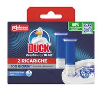 Duck Fresh Discs Blue - 2 Ricariche da 6 Dischi Gel Igienizzanti WC, colora l'acqua di blu ad ogni risciacquo, Confezione da 2 Applicatori e 12 dischetti
