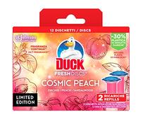 Duck Fresh Discs - First kiss Flowers, fragranza pesca e orchidea, 1 confezione da 2 Ricariche e 12 dischetti